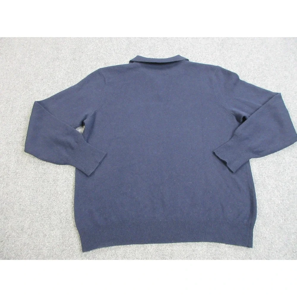 Vintage Polo By Ralph Lauren Sweater Mens 2XL Blue Polo Collar Lambswool Knit